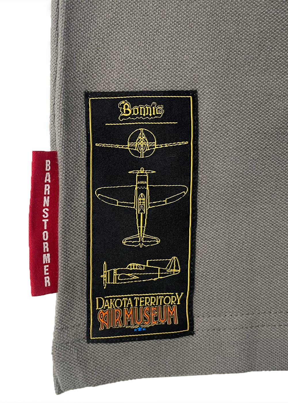 "P-47D Bonnie" polo shirt - Grey | ★ Barnstormer-USA ★