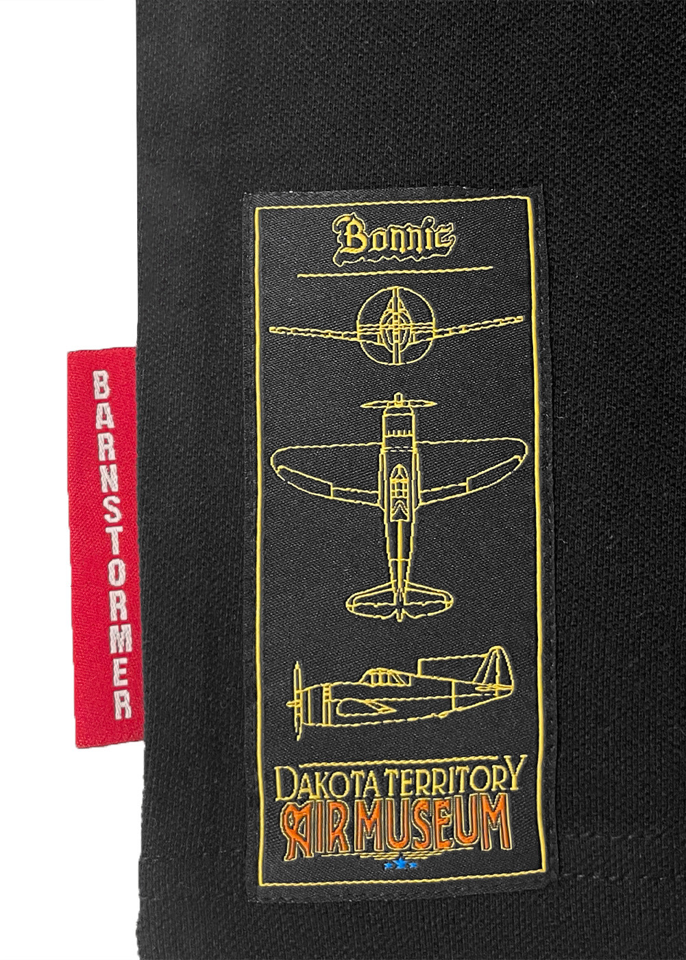 "P-47D Bonnie" polo shirt - Black | ★ Barnstormer-USA ★