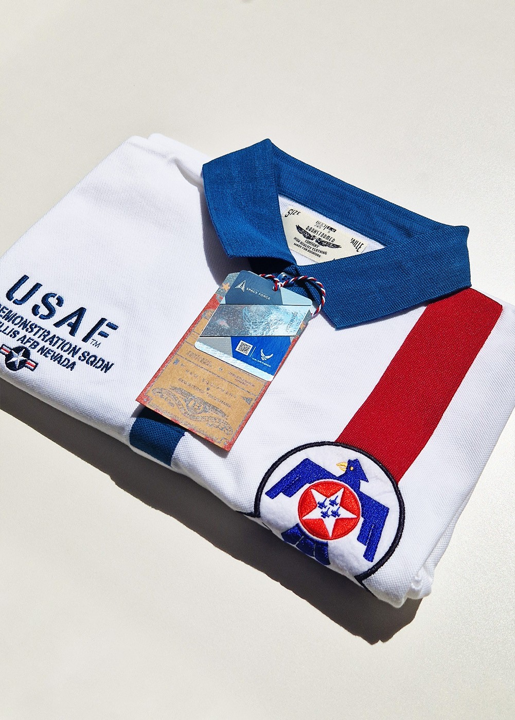 Polo "Thunderbirds" - Blanco | ★ Barnstormer-USA ★