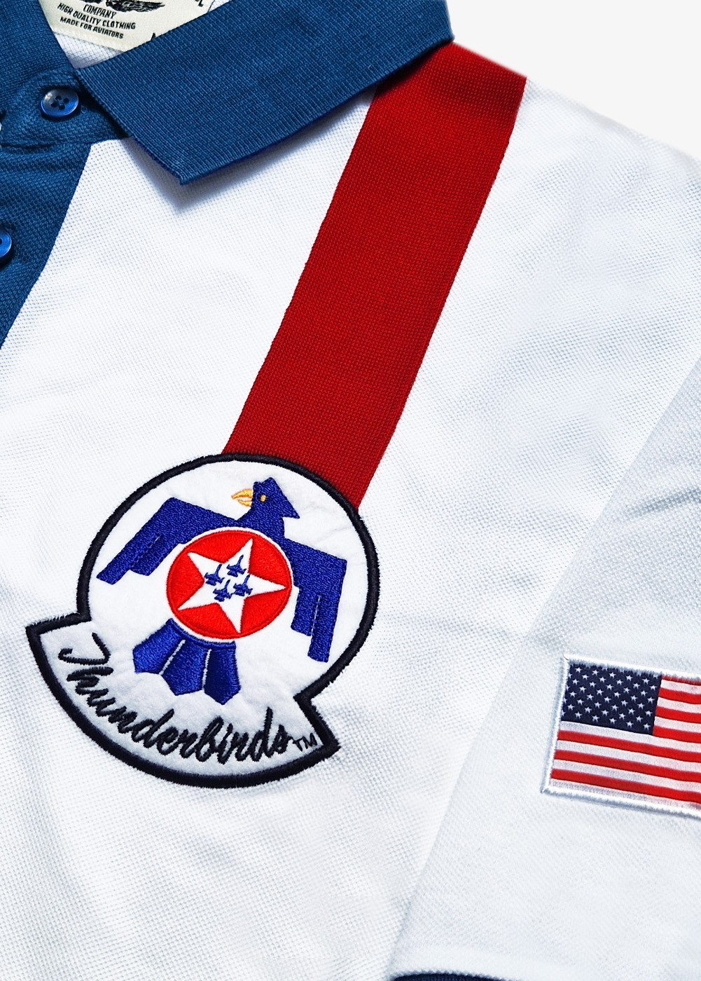 Polo "Thunderbirds" - Blanc | ★ Barnstormer-USA ★