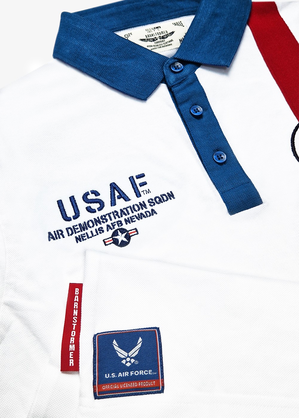 "Thunderbirds" polo shirt - White | ★ Barnstormer-USA ★